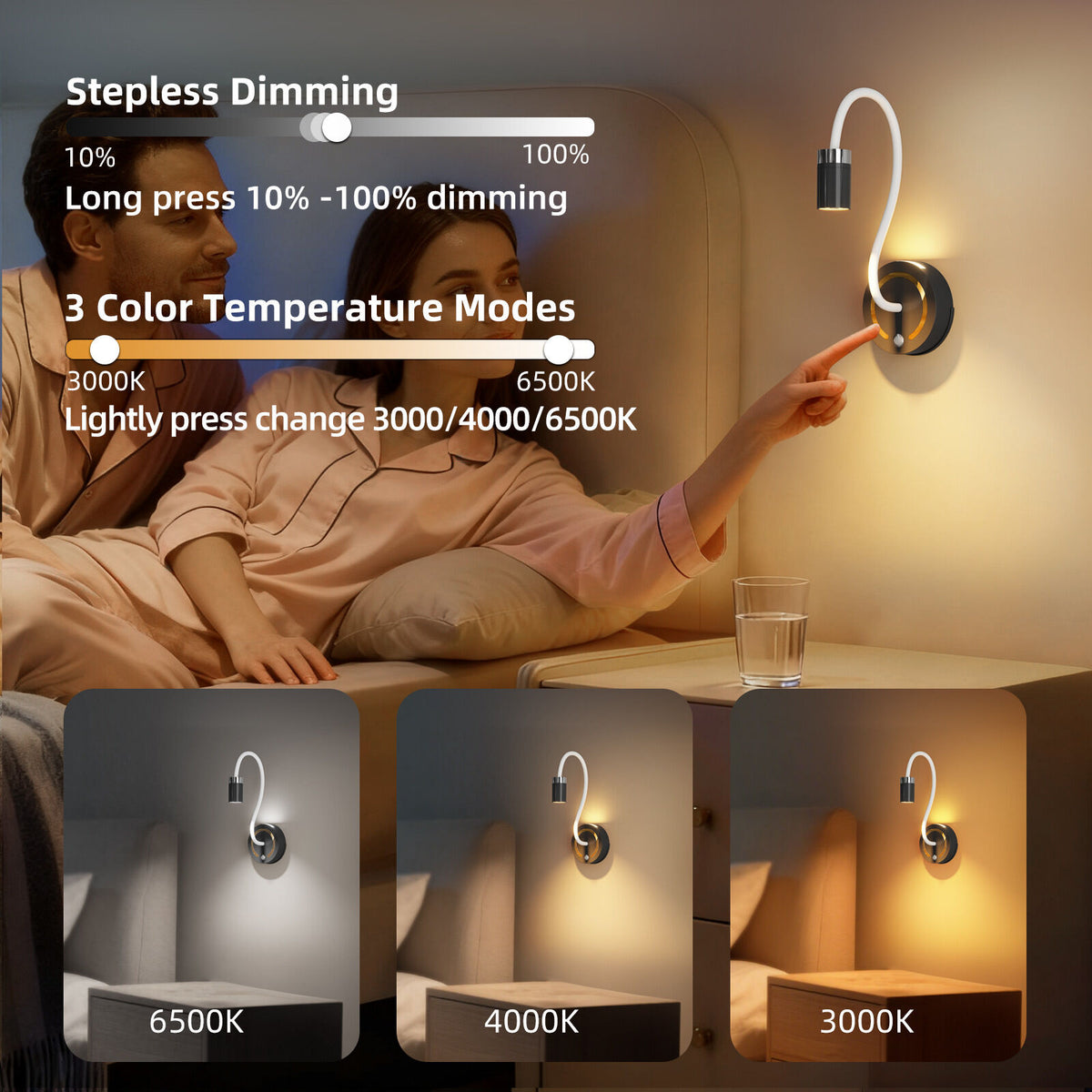Rechargeable Motion Sensor Night Light – DIY Silicone Hose Lamp for Bedroom & Desk (Black) | Other Colors Available in Store