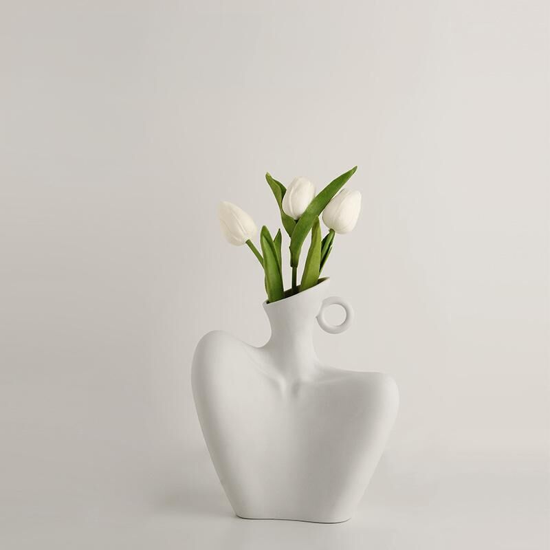 Wabi-Sabi Human Form Vase Set (Black & White) – Artistic Home Decor for Flowers | Other Luxury Styles Available in Store