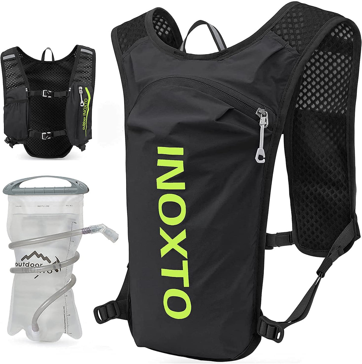 Ultra-Light Hydration Running Vest Backpack – 1.5L Water Capacity, Breathable Mesh Design for Cycling, Hiking &amp; Marathon (Black) | Other Colors Available in Store