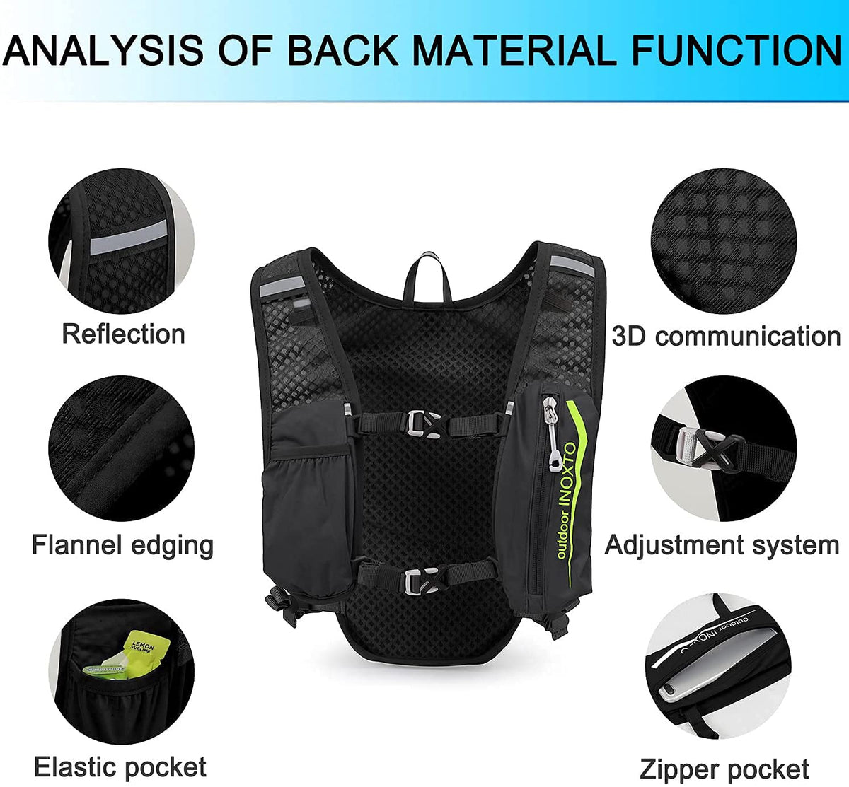 Ultra-Light Hydration Running Vest Backpack – 1.5L Water Capacity, Breathable Mesh Design for Cycling, Hiking & Marathon (Black) | Other Colors Available in Store
