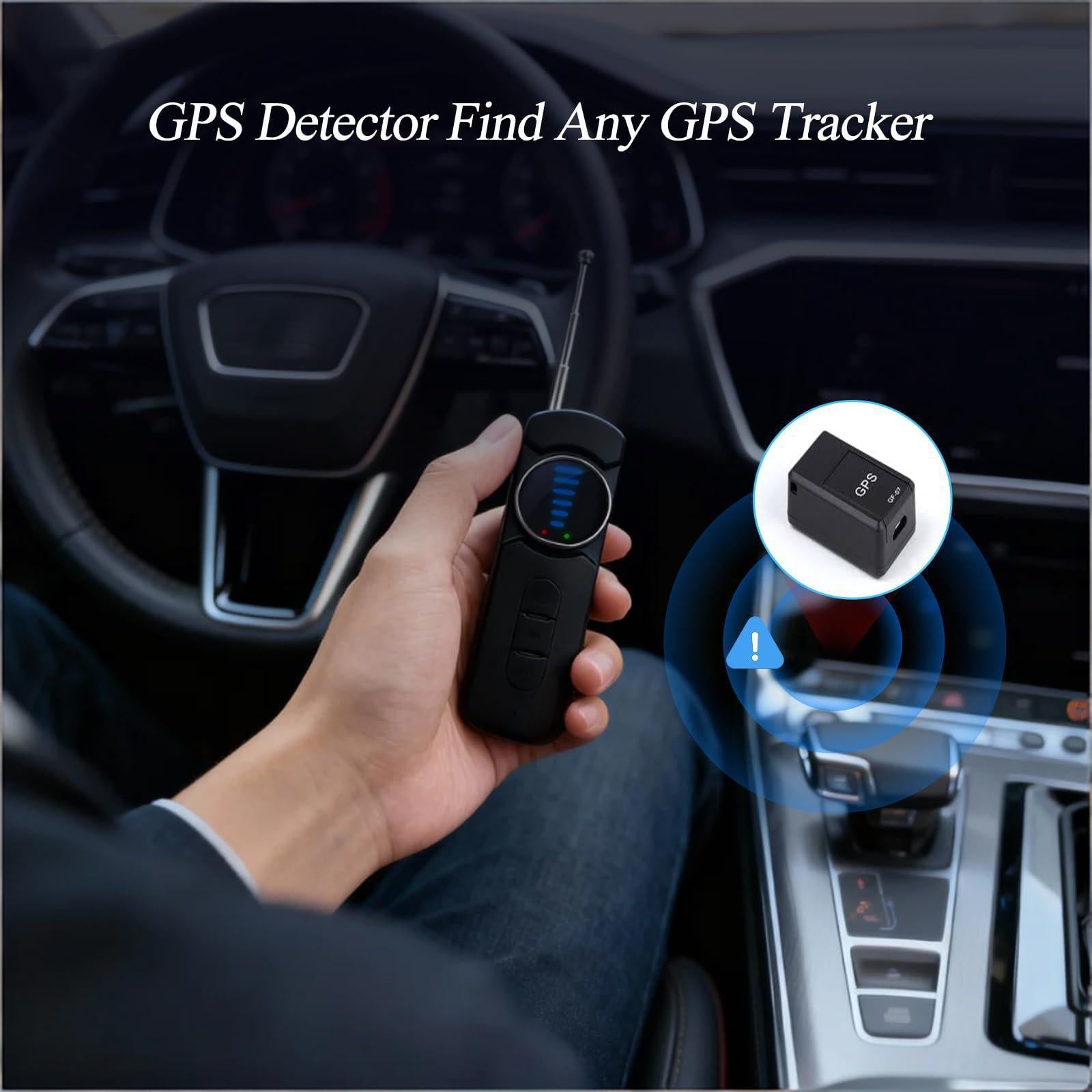 Multi-Function Hidden Camera Detector with GPS Tracker Finder – Portable Anti-Spy Device for Hotel, Car, Travel Privacy Protection, LED Scanner & Vibration Alarm (Black)