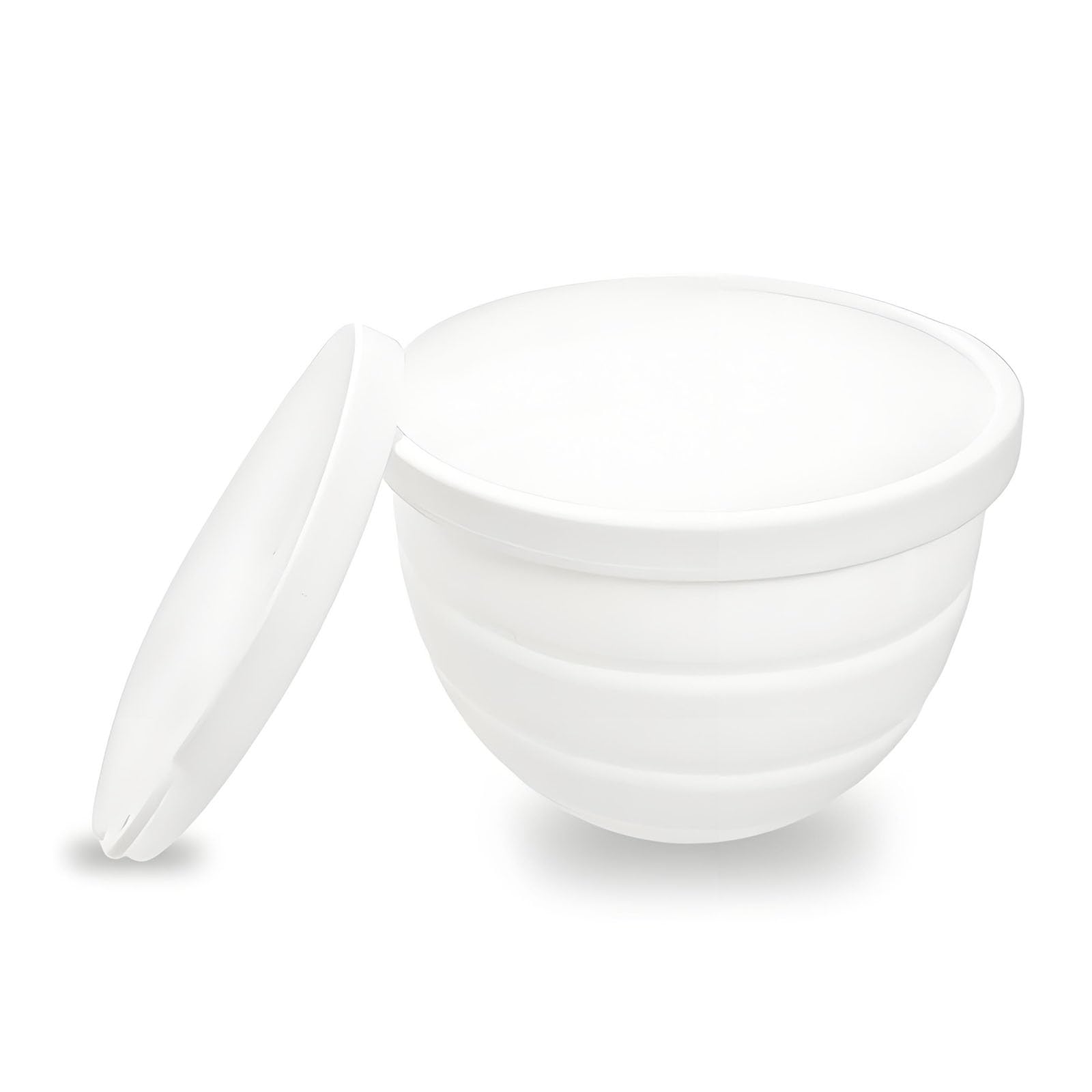 Silicone Bowl Liner for 4.5–5-Quart Stand Mixer – Food-Grade, Collapsible, Non-Stick Replacement Inner Bowl with Lid, Dishwasher Safe, Oven & Fridge Ready (White)