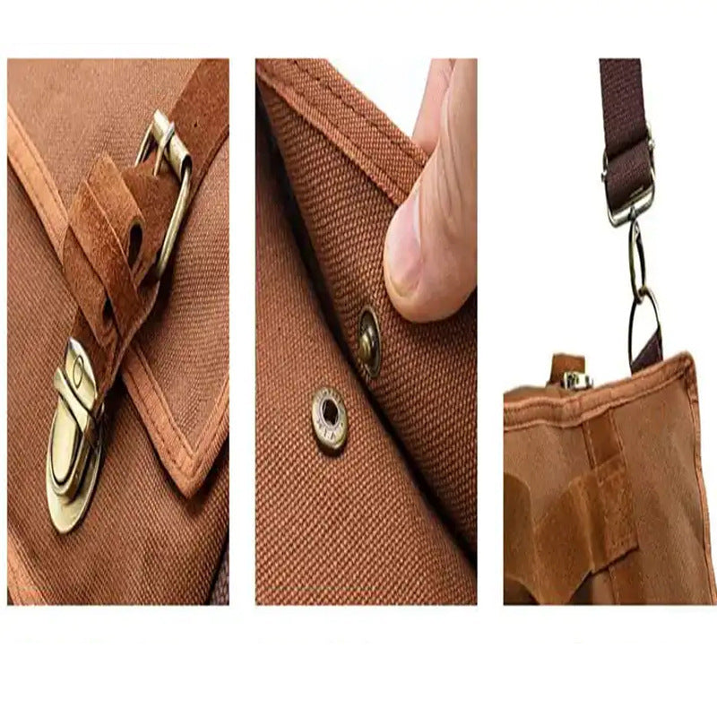 Professional 17-Piece Stainless Steel Cocktail Shaker Set with Canvas Carry Case – Complete Bar Tools Kit for Home, Travel, Parties – Includes Jigger, Strainer, Muddler, Spoon, Bottle Stopper (Brown)