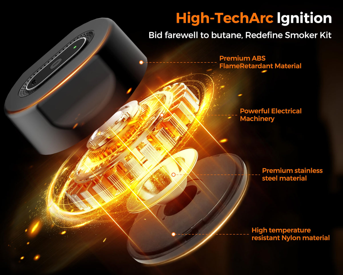 Black Smart Cocktail Smoker Kit – Electric Whiskey Smoke Generator with 6 Wood Chips, USB Rechargeable, One-Click Ignition | Perfect Gift for Men & Bar Enthusiasts