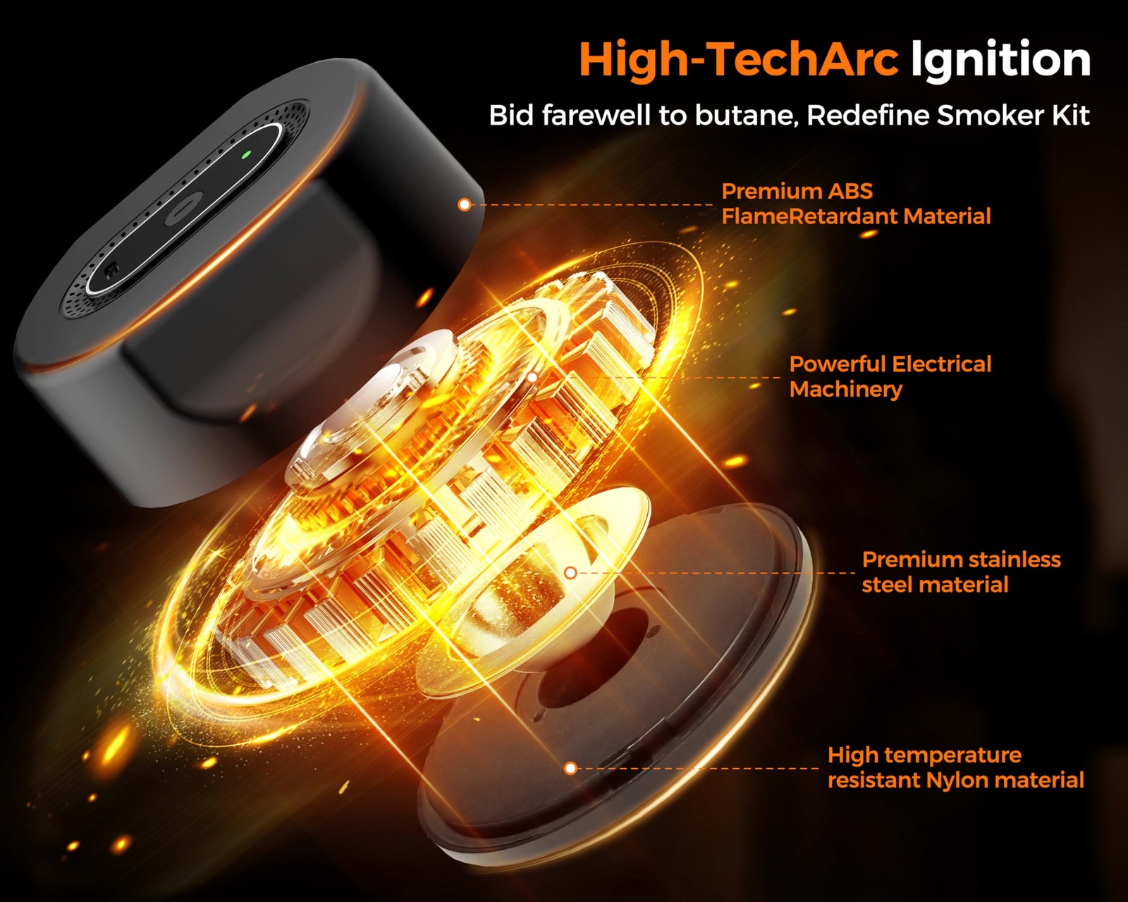 Black Smart Cocktail Smoker Kit – Electric Whiskey Smoke Generator with 6 Wood Chips, USB Rechargeable, One-Click Ignition | Perfect Gift for Men & Bar Enthusiasts