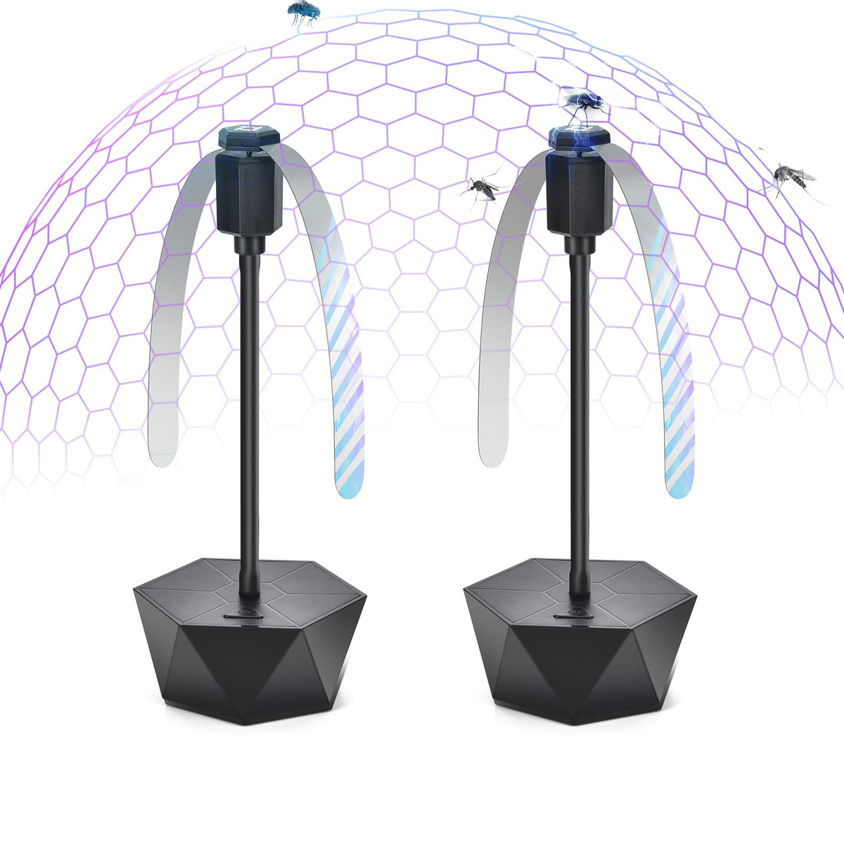Portable Anti-Fly Fan for Table – Foldable Insect Repeller with Soft Blades, Silent Operation for Indoor Outdoor Use, Picnic, BBQ, Kitchen, and Camping (Black)