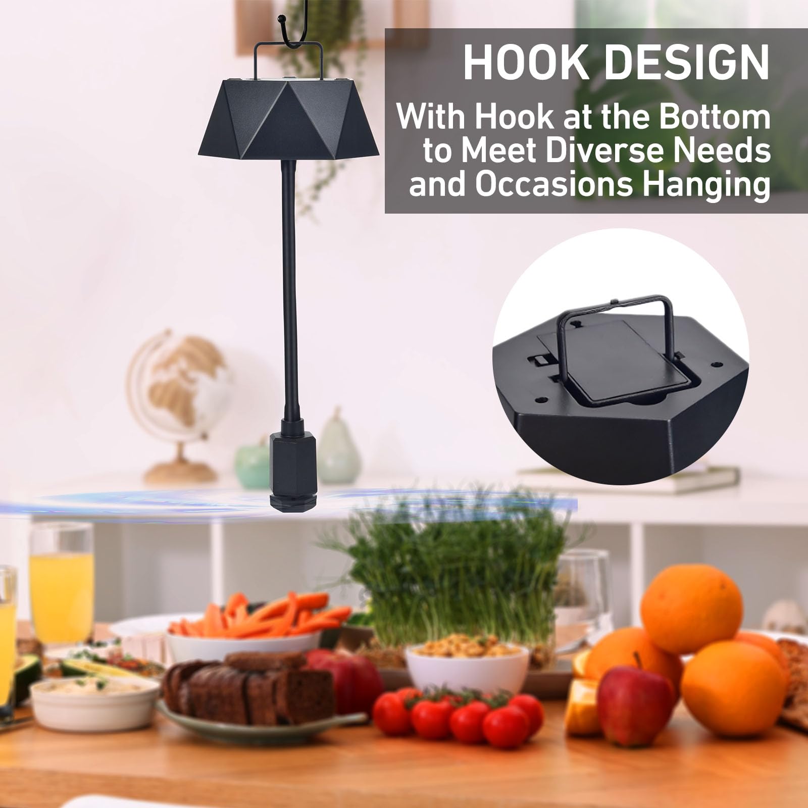 Portable Anti-Fly Fan for Table – Foldable Insect Repeller with Soft Blades, Silent Operation for Indoor Outdoor Use, Picnic, BBQ, Kitchen, and Camping (Black)