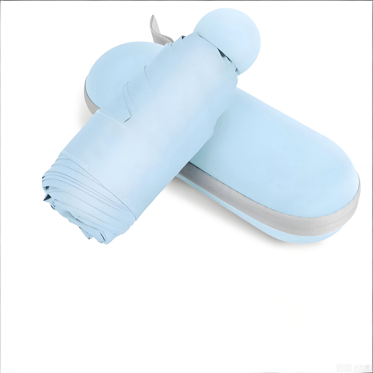 Mini Travel Umbrella – Compact Sun &amp; Rain Protection for Women, Kids | UV-Blocking Pocket Umbrella with Case | Lightweight Foldable Umbrella（light blue）