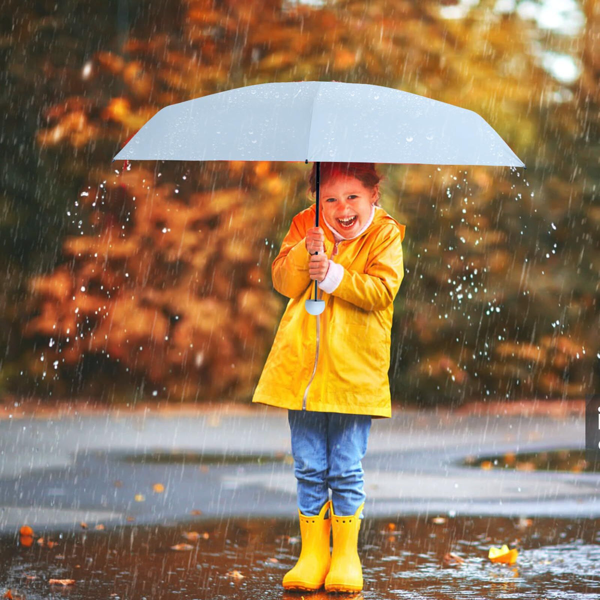 Mini Travel Umbrella – Compact Sun & Rain Protection for Women, Kids | UV-Blocking Pocket Umbrella with Case | Lightweight Foldable Umbrella（light blue）