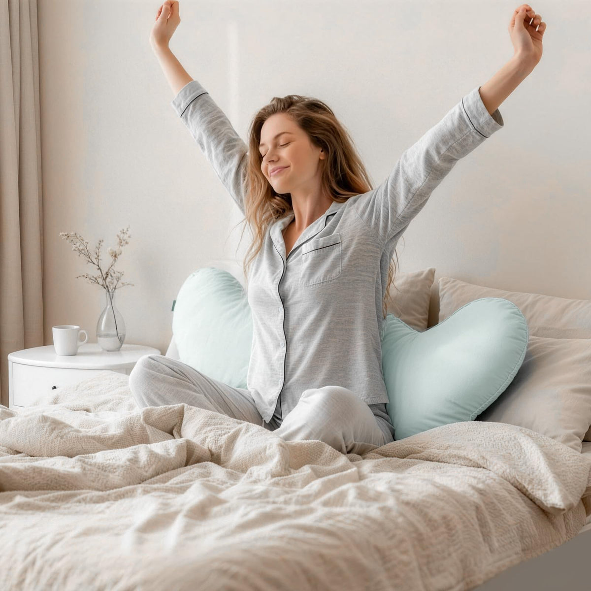 Pea Pod Shape Body Pillow for Adults – Full-Body Support Side Sleeper Pillow, Pregnancy & Back Pain Relief, Soft Hug Pillow with Memory Fiber Filling (Light Blue)