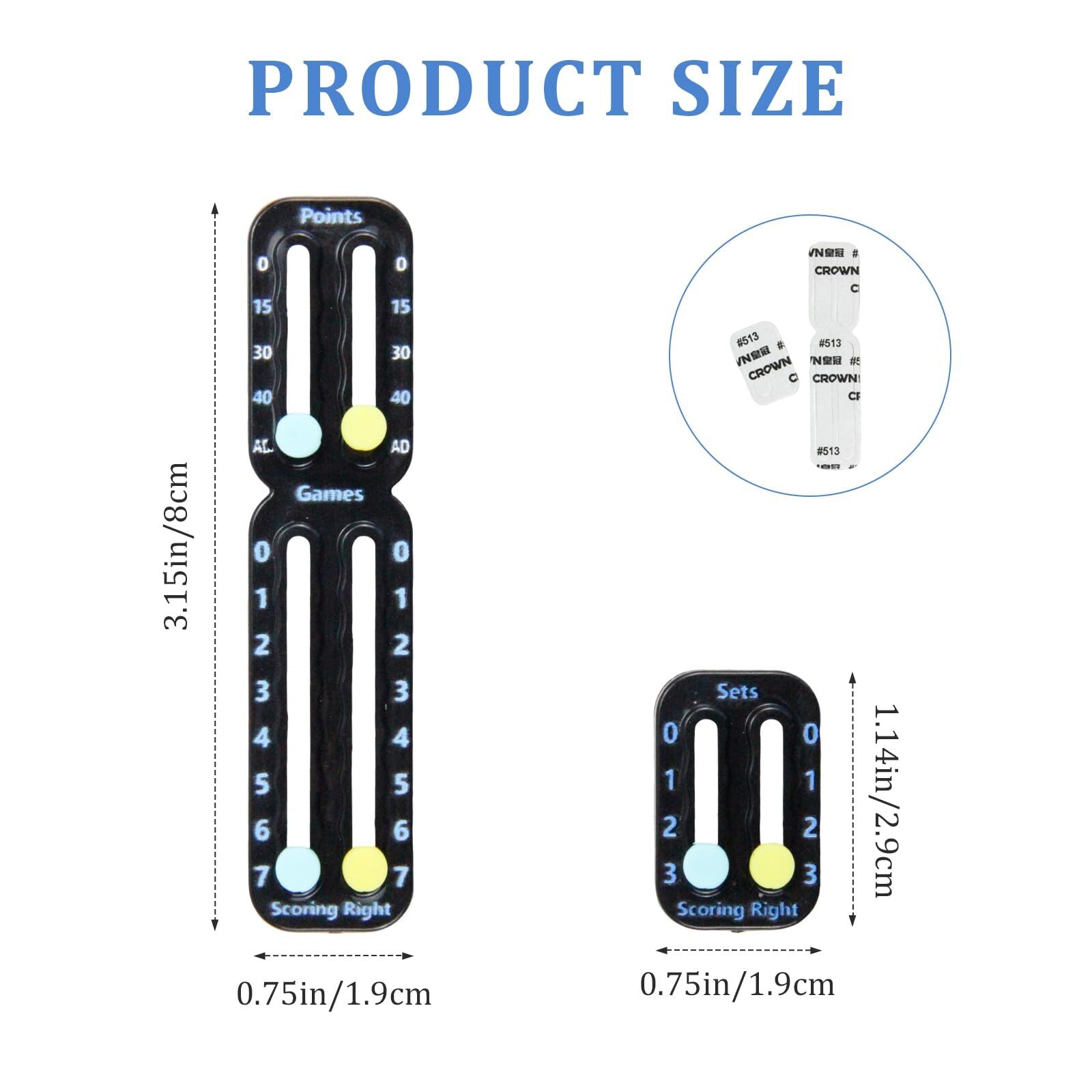 Tennis Racket Scorekeeper 2-Pack in Black – Dual Portable Score Trackers for Points, Games & Sets | Other Colours Available In-Store