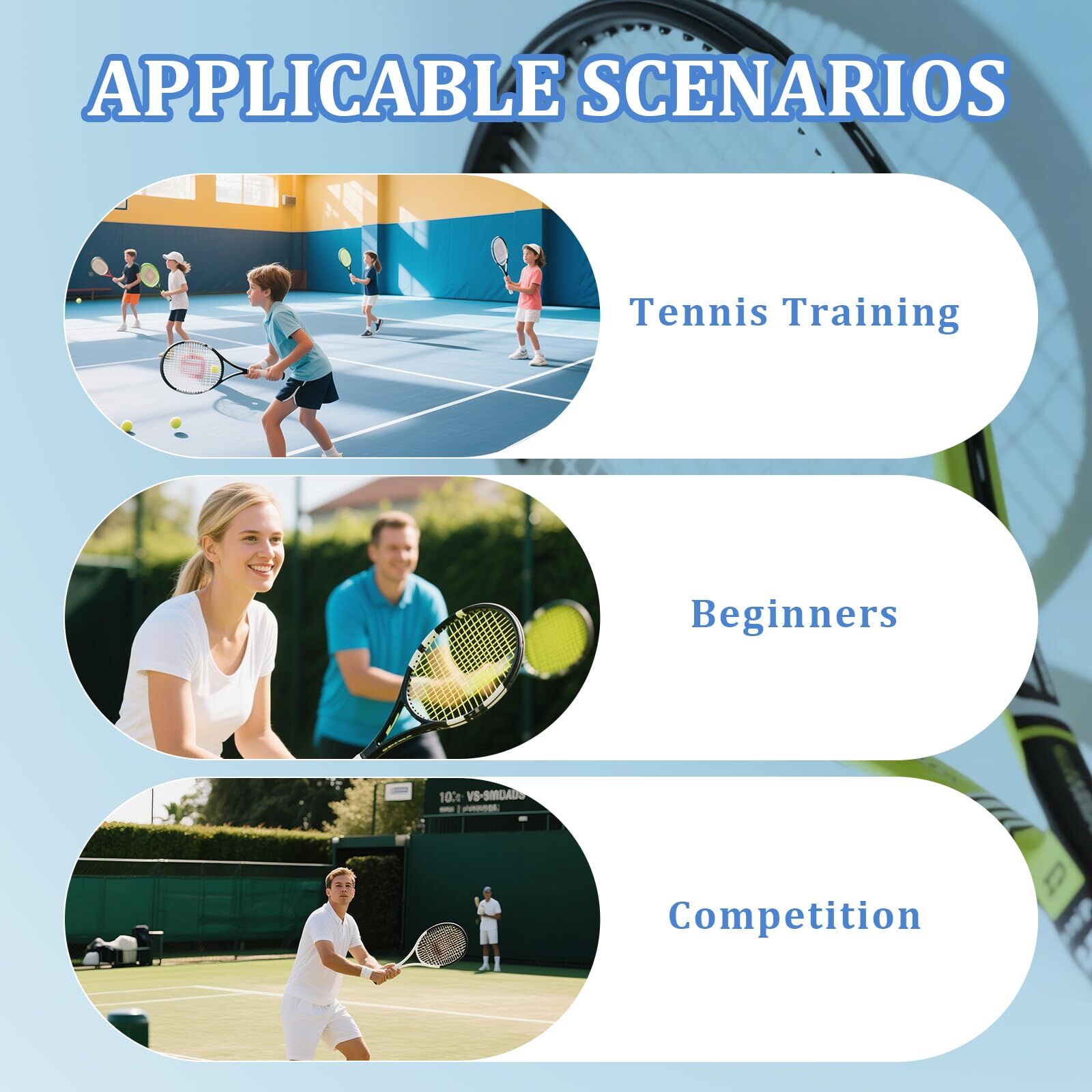 Tennis Racket Scorekeeper 2-Pack in Black – Dual Portable Score Trackers for Points, Games & Sets | Other Colours Available In-Store