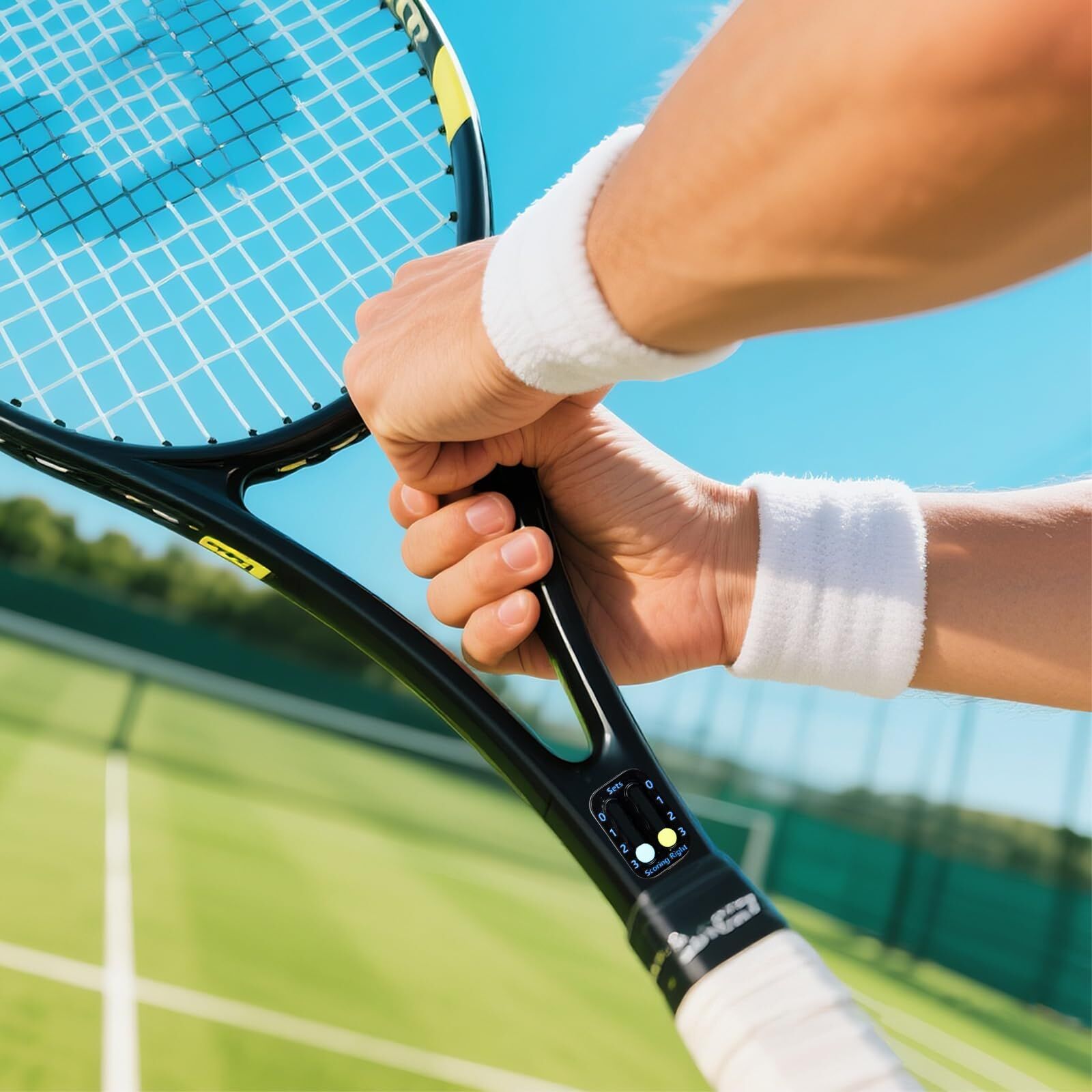 Tennis Racket Scorekeeper 2-Pack in Black – Dual Portable Score Trackers for Points, Games & Sets | Other Colours Available In-Store