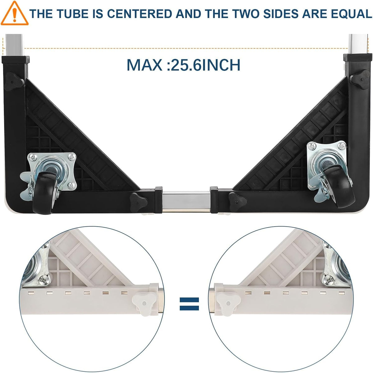 Adjustable Appliance Dolly Stand with 4 Locking Wheels – Expandable Base from 16.9 to 25.6 Inch, Heavy-Duty Furniture Moving Cart for Refrigerator, Washer, Cabinet, Air Conditioner (Black)