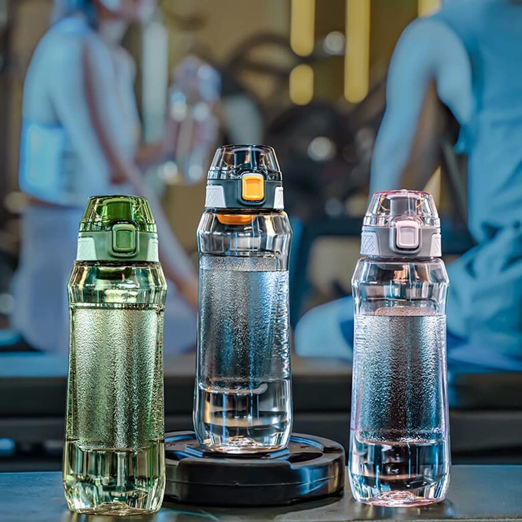 Portable Sport Water Bottle with Handle – Large Capacity Fitness Water Bottle for Gym, Hiking, Cycling, Outdoor Use – BPA-Free & Leak-Proof (Gray,1000ml)