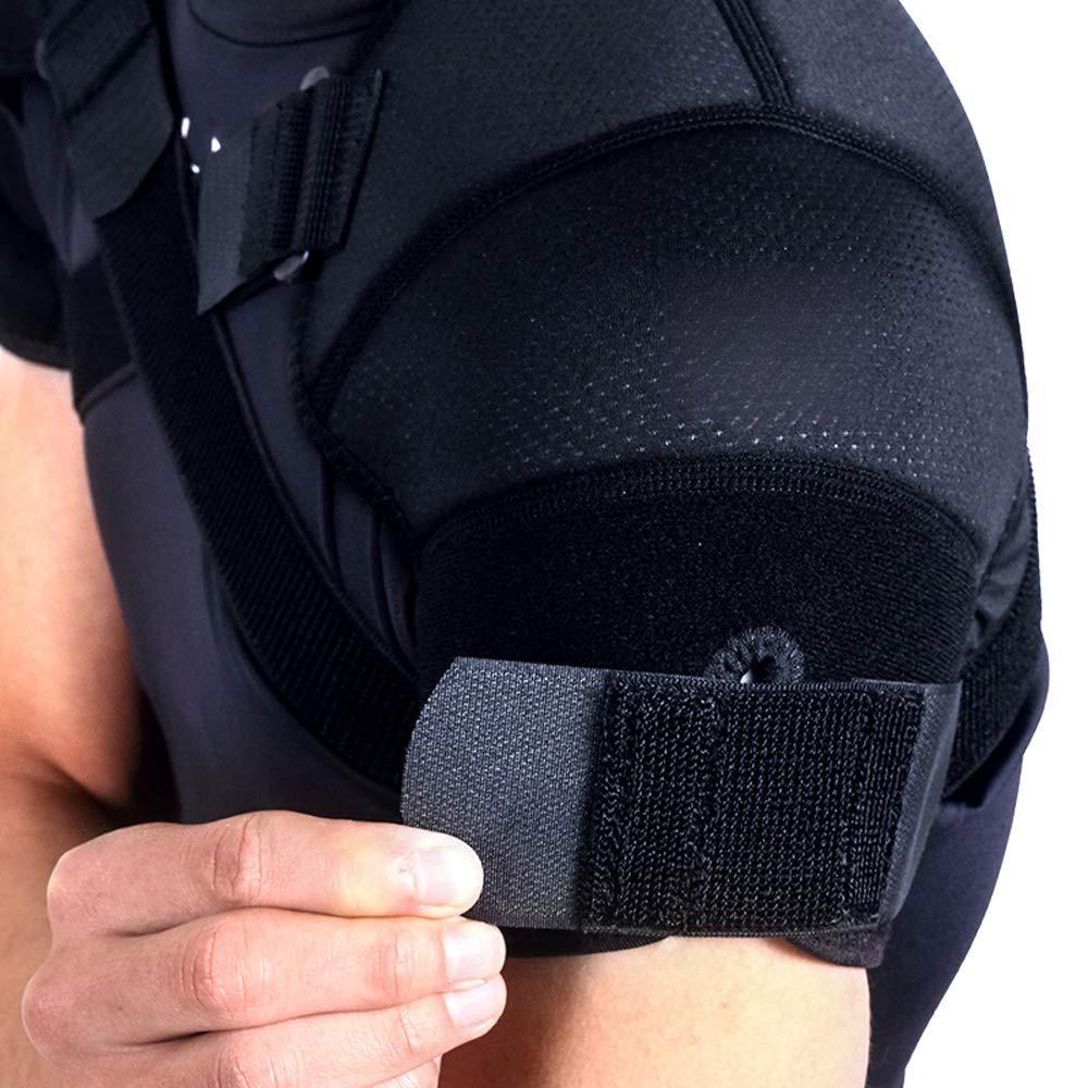 Black Dual Shoulder Support Brace with Adjustable Cross Straps – Neoprene Padding, Breathable Compression Sleeve for Joint Protection and Posture Correction (L)