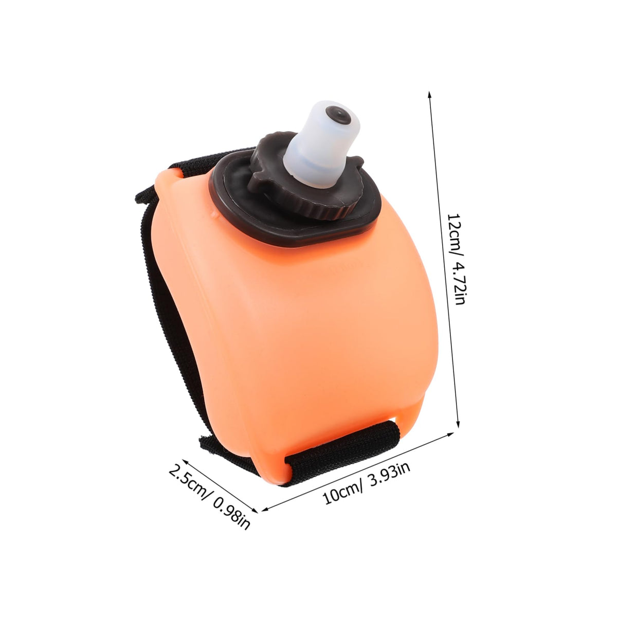 Wrist Water Bottle 7oz Hydration Flask – Hands-Free Leak-Proof Silicone Drink Container for Running, Cycling, Hiking & Fitness Training (Orange)