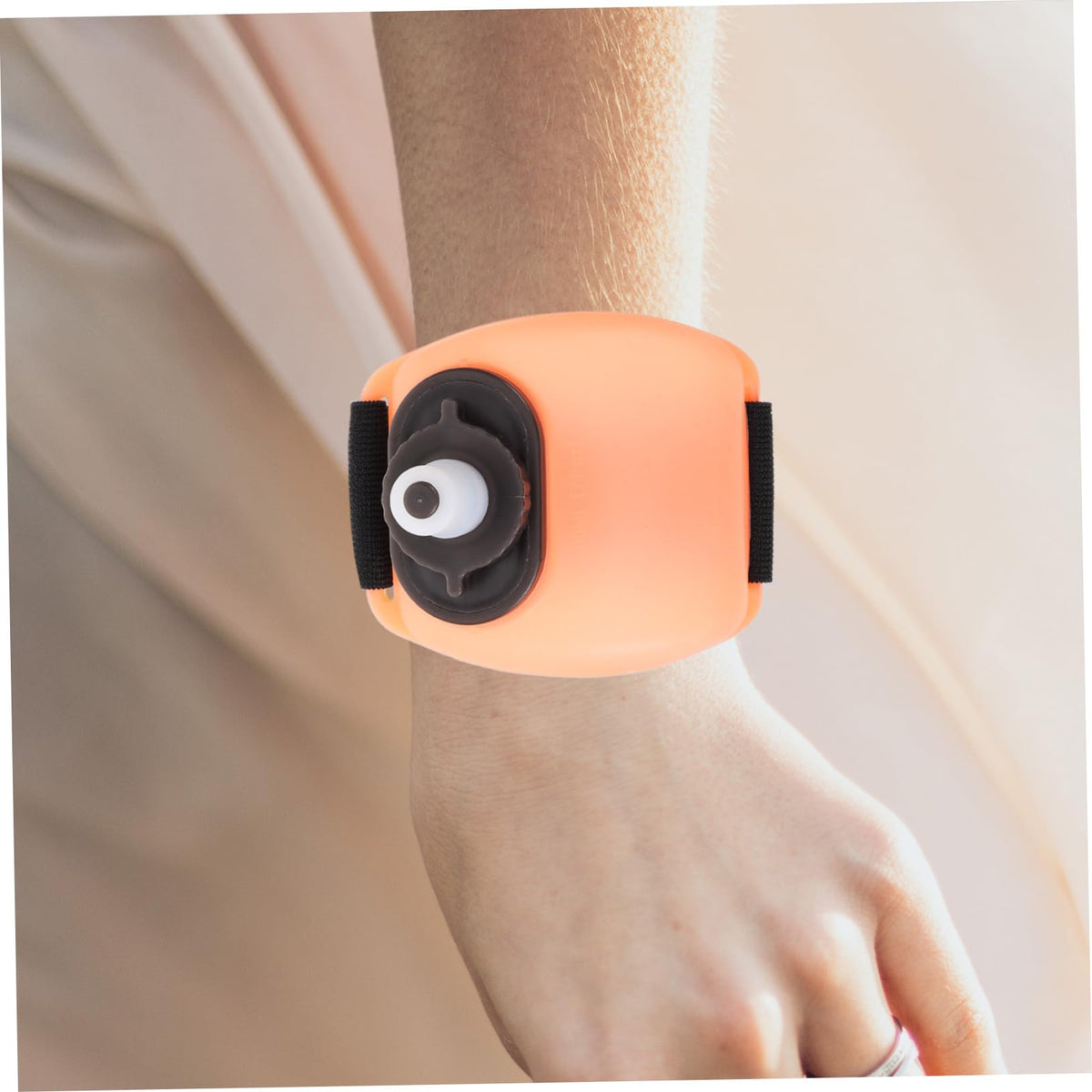 Wrist Water Bottle 7oz Hydration Flask – Hands-Free Leak-Proof Silicone Drink Container for Running, Cycling, Hiking & Fitness Training (Orange)