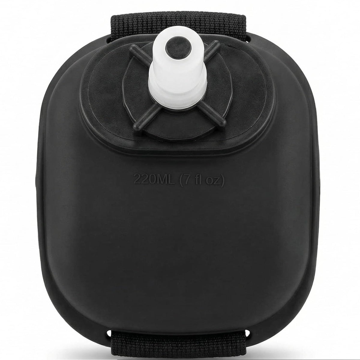 Wrist Water Bottle 7oz Hydration Flask – Hands-Free Leak-Proof Silicone Drink Container for Running, Cycling, Hiking &amp; Fitness Training (Black)