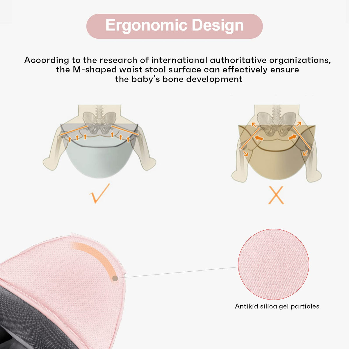 6-in-1 Adjustable Baby Carrier with Hip Seat – 11.8–15.7in Adjustable Height, Breathable Mesh & Multi-Position Carry for Newborn to 36 Months (Pink)