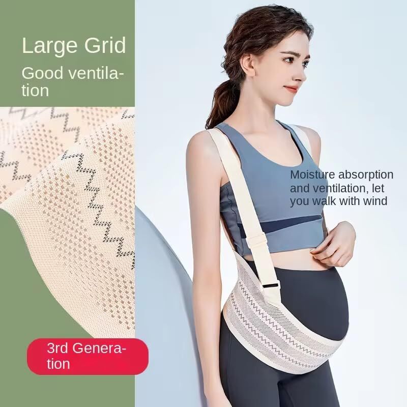 Maternity Belly Support Band for Waist 106-120cm – Adjustable Prenatal Abdominal Brace with Breathable Mesh Fabric and Heart-Shaped Cushion Pad, Lightweight Pregnancy Waist Belt for Daily Comfort (Pink,XXL)