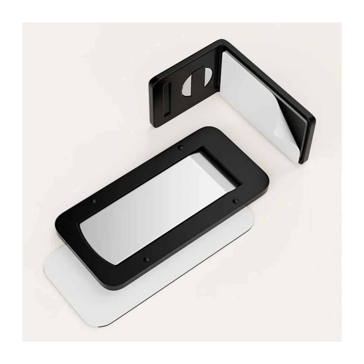 Ultra-Thin Magnetic Door Stopper – Self-Adhesive, Anti-Collision, Windproof, One-Push Locking, Discreet Design for Glass Doors (Black)