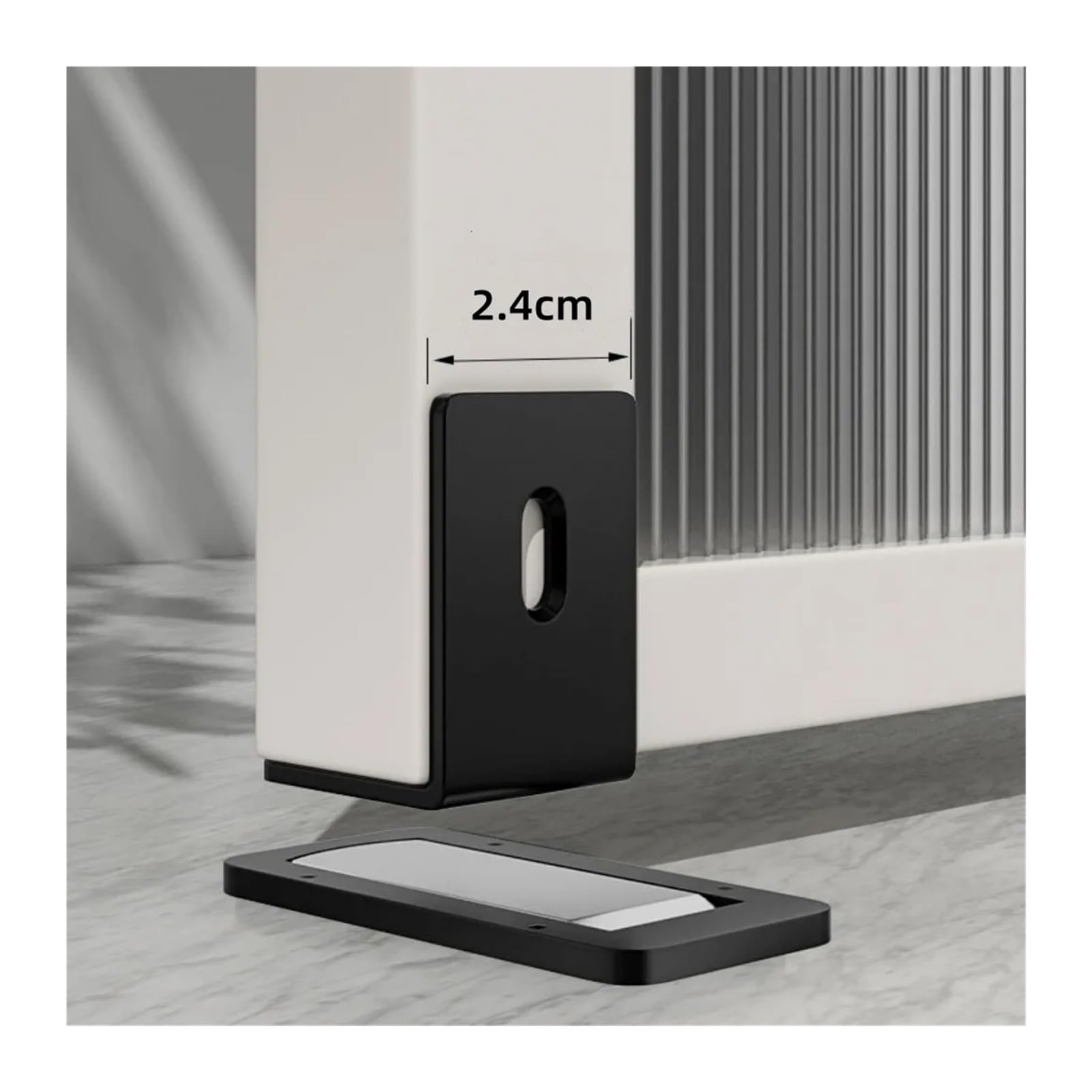 Ultra-Thin Magnetic Door Stopper – Self-Adhesive, Anti-Collision, Windproof, One-Push Locking, Discreet Design for Glass Doors (Grey)