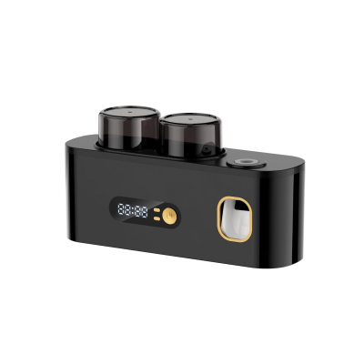 UV Toothbrush Holder with Disinfection &amp; Toothpaste Dispenser – Wall-Mounted Bathroom Organizer with LED Display and 2 Cups