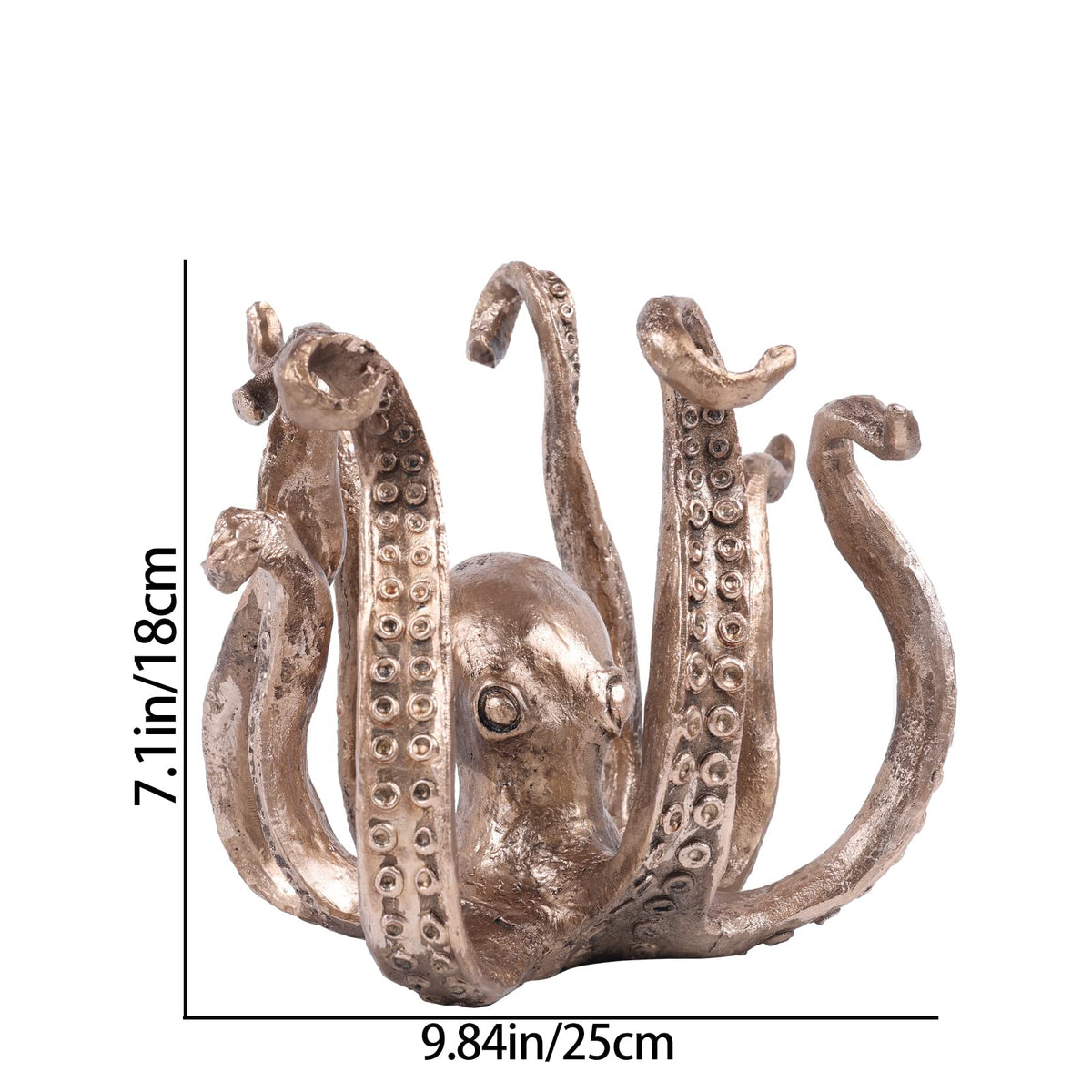 Multi-Functional Octopus Sculpture – Decorative Resin Cup Holder & Jewelry Organizer, Unique Home Accent for Living Room, Office, or Desk (Bronze)