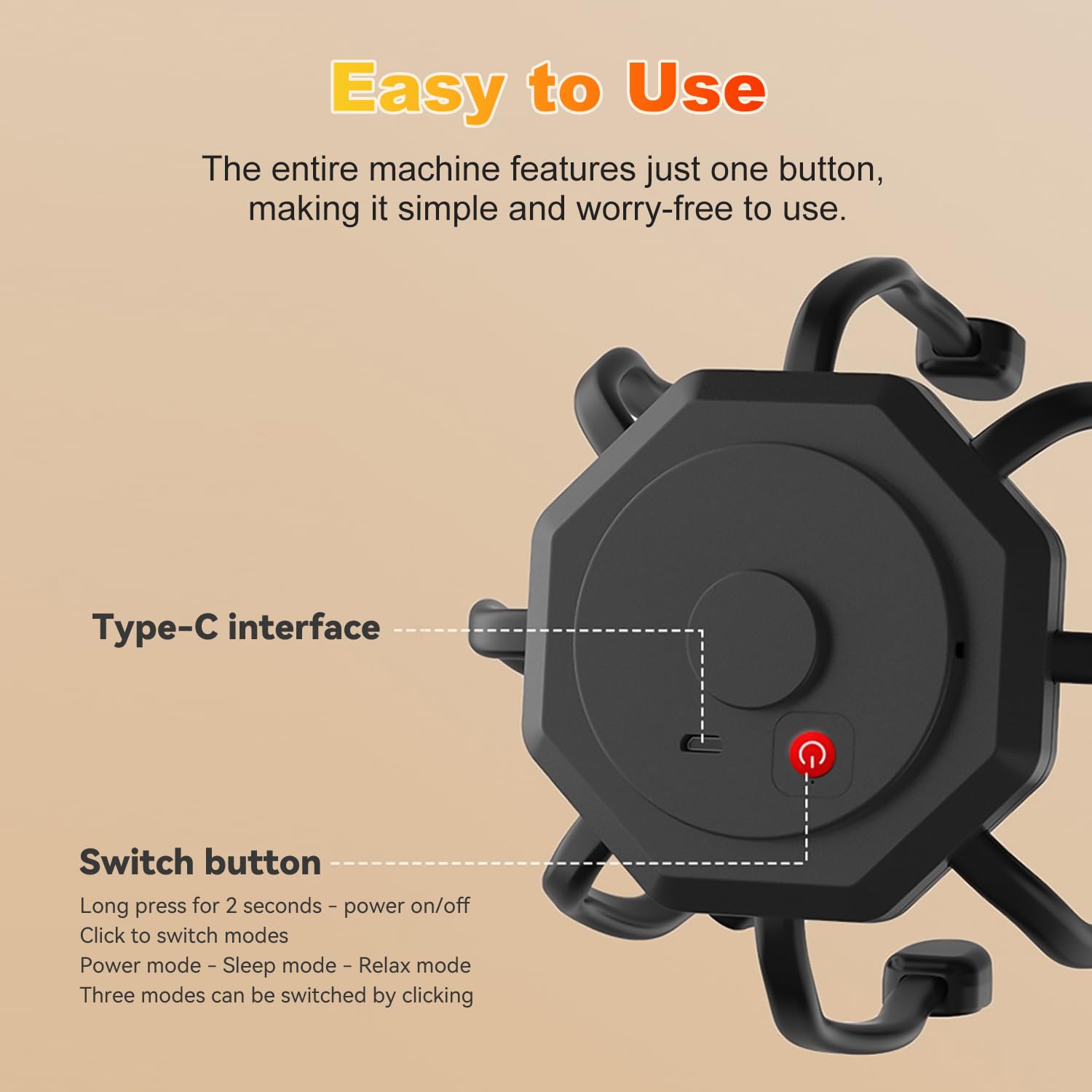 Wireless Octopus Head Massager – 8-Point Vibration Therapy, 360° Scalp Relief, Rechargeable with 3 Modes for Stress & Insomnia Relief (Black)