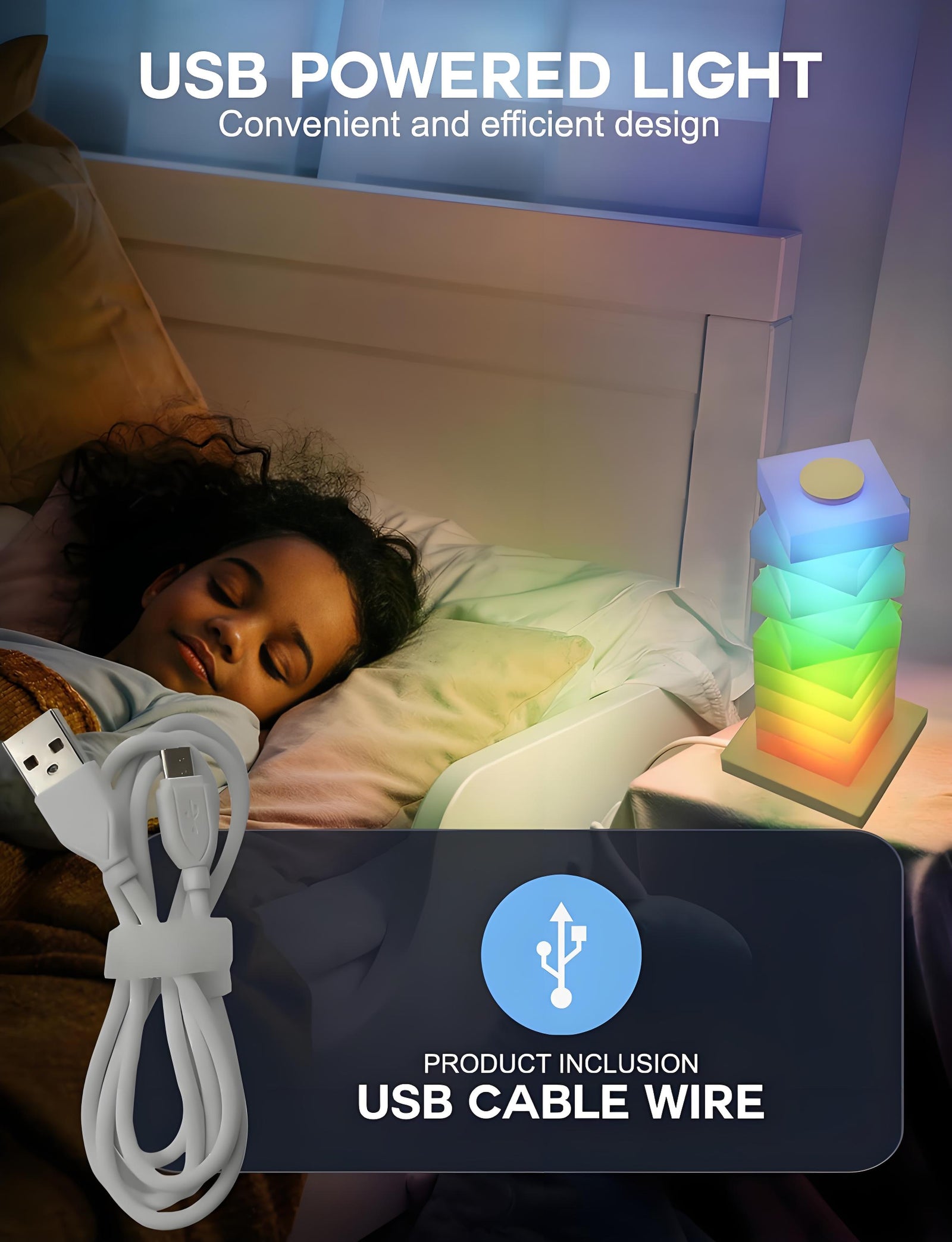 Customizable RGB Cube Lamp: USB-Powered LED Tower Light for Australian Gamerooms, Bedrooms & Room Decor