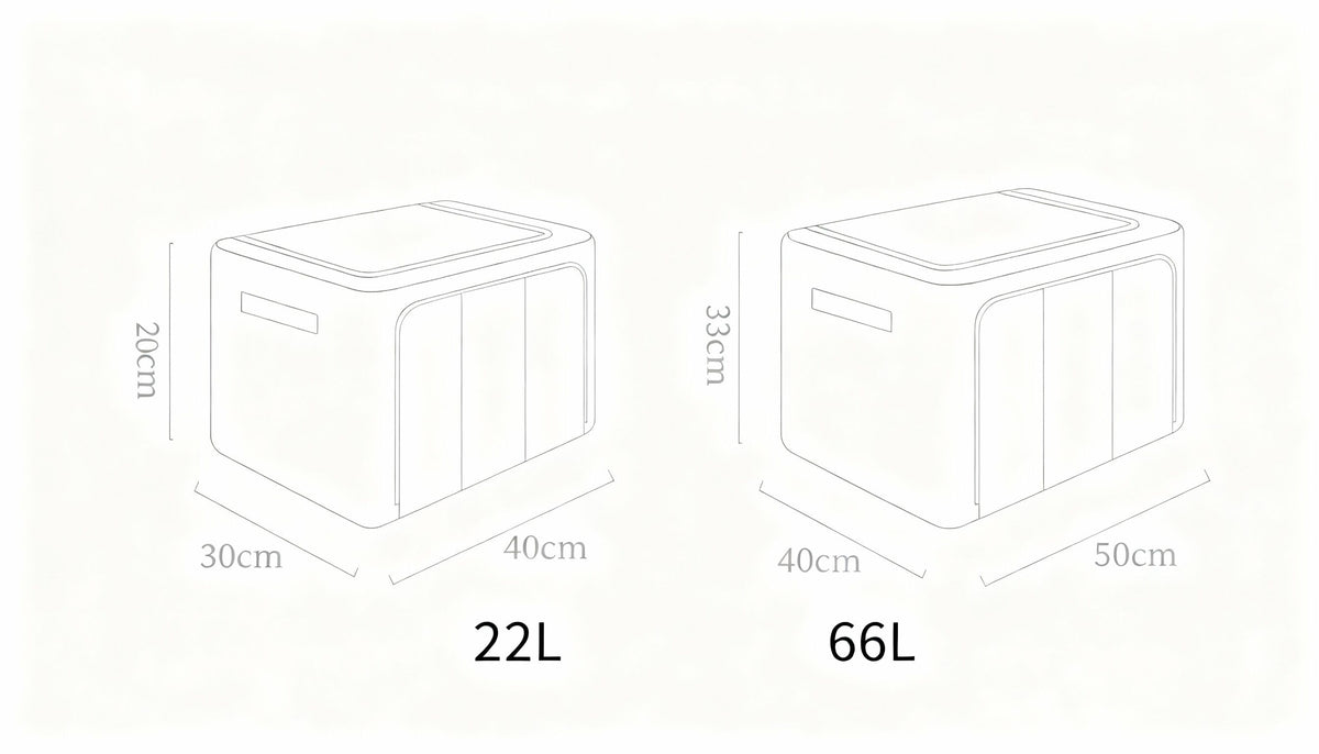 Clothes Storage Bins, 6 Pack Bedding Organizers with Handles, Stackable Metal Frame Closet Organizer, Visable Windows, Clothing Organization for Sweatshirt, Blanket, Long Dresses, (22L khaki)