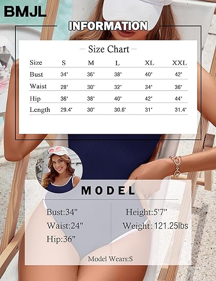 Women's Dark Blue One Piece Swimsuit with White Trim: Adjustable Strap, Ribbed, High Cut for Sports & Beach（XXL）