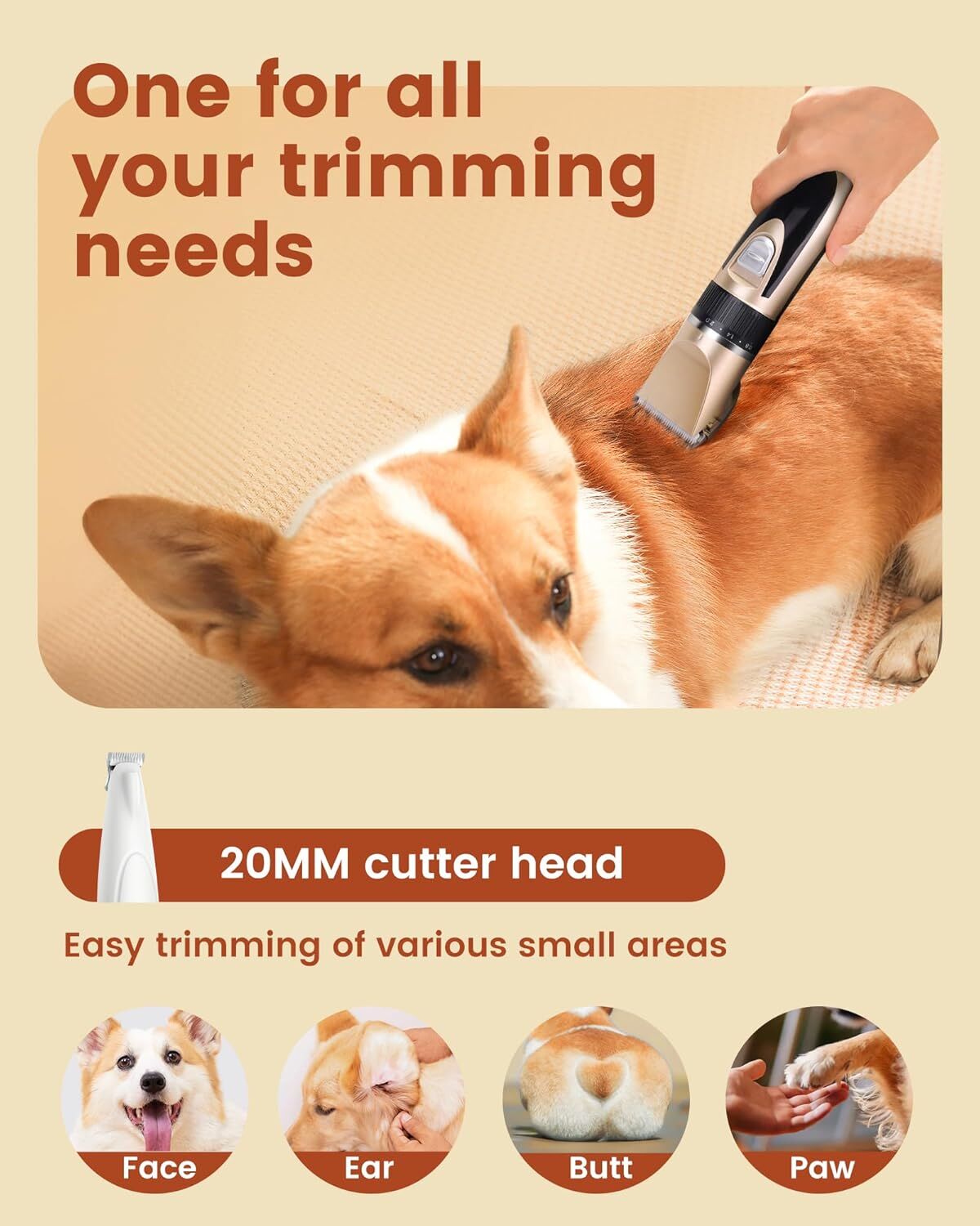 Professional Rechargeable Cordless Dogs Cats Horse Grooming Clippers - Professional Pet Hair Clippers with Comb Guides for Dogs Cats Horses and Other House Animals Pet Grooming Kit