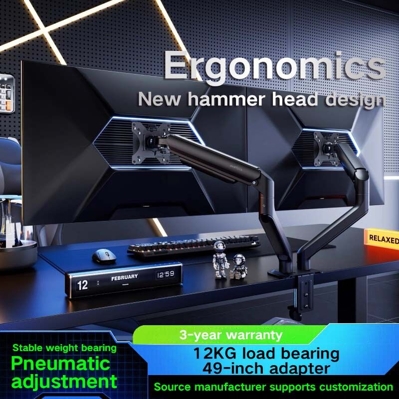 Dual Monitor Arm: 360° Rotatable, Space-Saving Desk Mount for Dual Screens, Ideal for Aussie Home & Office