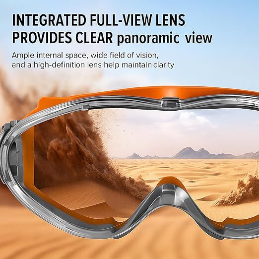 Christmas gifts Anti-Fog Safety Goggles, Outdoor Wind & Dust Protection, Clear Vision Lab & Work Goggles for Aussies(black)