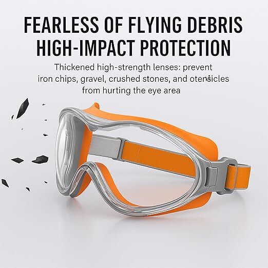 Christmas gifts Anti-Fog Safety Goggles, Outdoor Wind & Dust Protection, Clear Vision Lab & Work Goggles for Aussies(grey)