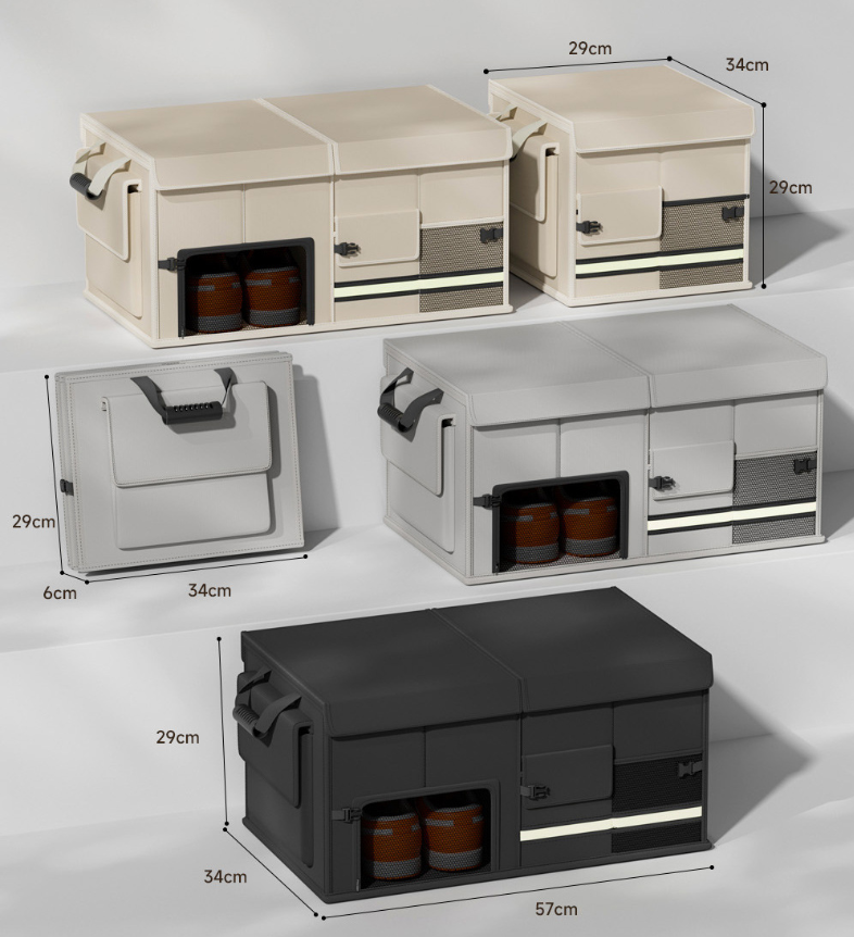 Foldable Car Trunk Organiser, 30L/60L Large Capacity Storage Box for Auto Boot, Multi-functional Cargo Container(60L,grey)