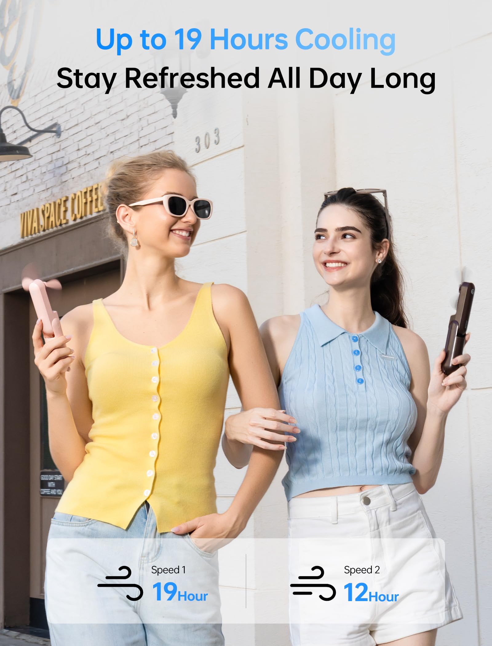 Handheld Mini Fan (Pink), 3-in-1 USB Rechargeable Portable Fan with Power Bank & Flashlight, Pocket Design for Travel & Summer