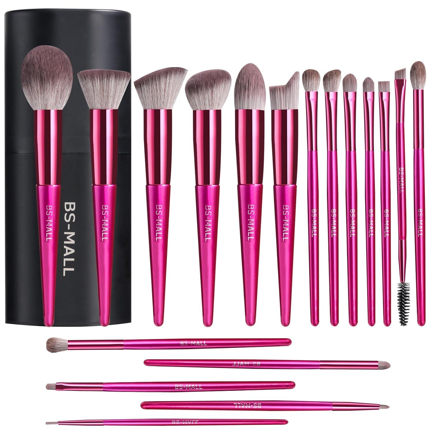 Hot red Professional Makeup Brush Set (18-Piece): Cruelty-Free, Versatile for Foundation, Blush & Eyeshadow, Ideal for Aussies
