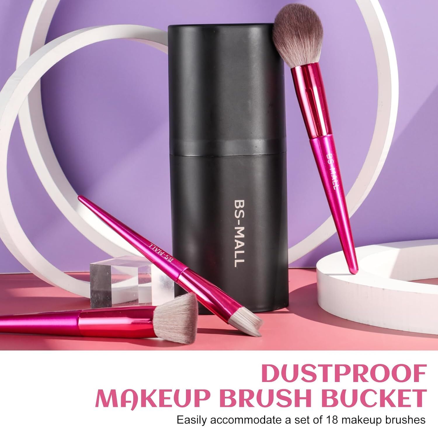 Hot red Professional Makeup Brush Set (18-Piece): Cruelty-Free, Versatile for Foundation, Blush & Eyeshadow, Ideal for Aussies