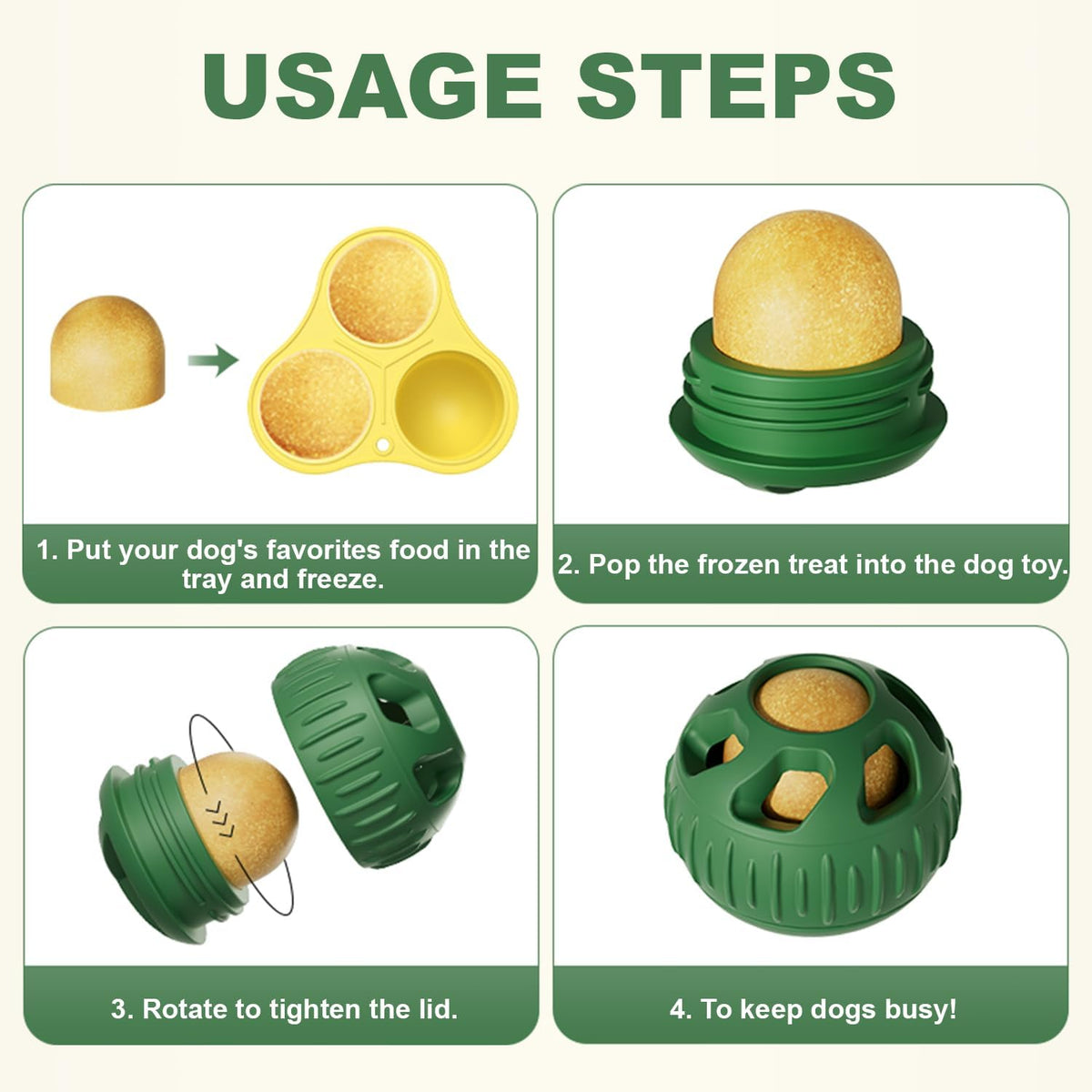 Interactive Dog Toys, Treat Dispensing Dog Toy, Chew Toys to Keep Your Pup Distracted, Frozen Dog Treats Toy for Aggressive Chewer, Durable Dog Puzzle for Small Medium Dog