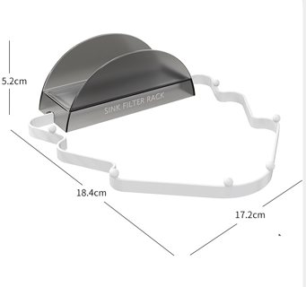 Kitchen Sink Filter Rack with 100 12cm*15cm Mesh Bags, Foldable Food Waste Strainer, Multi-functional Drain Basket（white）
