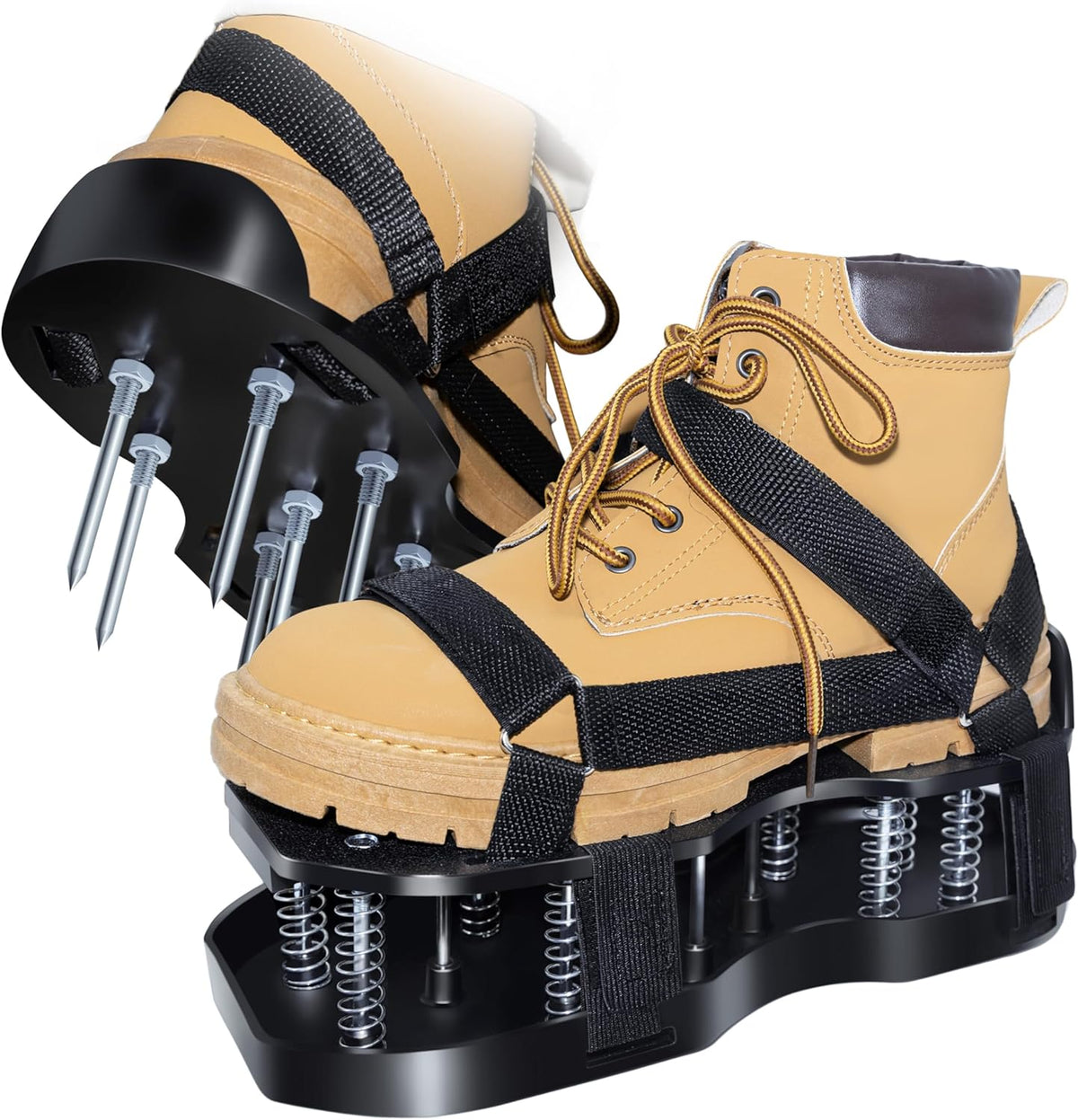 Lawn Aerator Shoes with Spring Base &amp; Spikes: Adjustable Strap, Double-Layer Design for Healthy Lawns in Australian Gardens