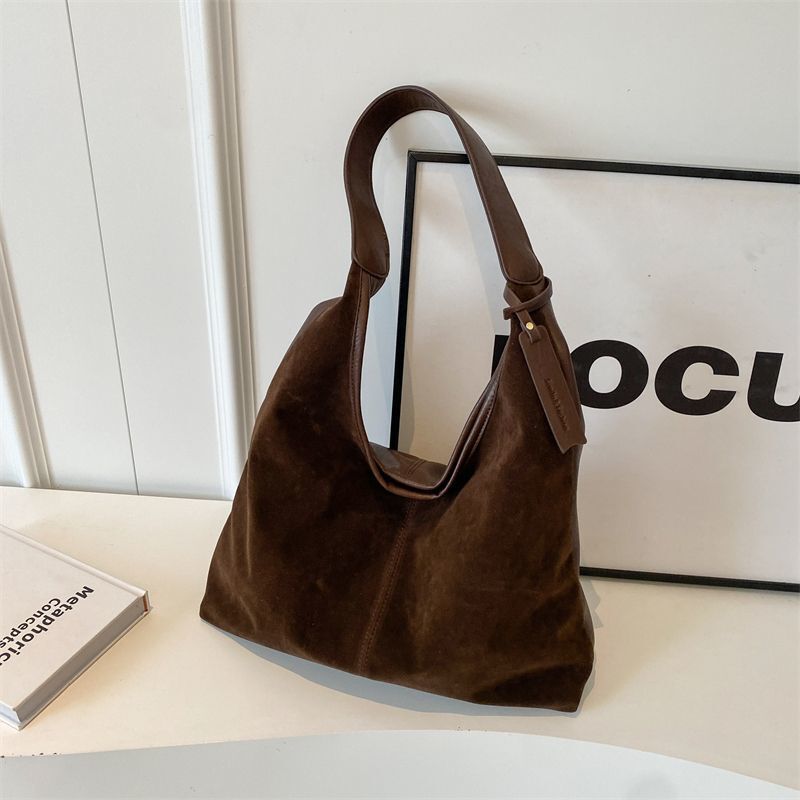 Leather Hobo Bags for Women Brown Purses Suede Purse Slouchy Tote Bag Suede Tote Bag Fall Winter Purses Handbag
