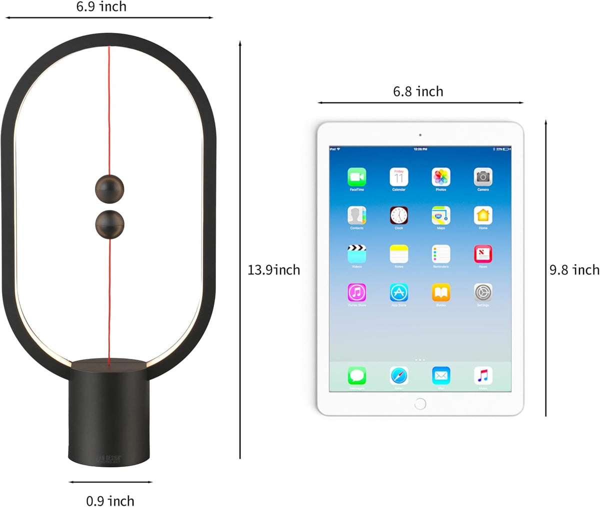 Black Magnetic Balance LED Table Lamp: USB-Powered, Dimmable Eye-Care Light with Award-Winning Design for Australian Homes & Offices