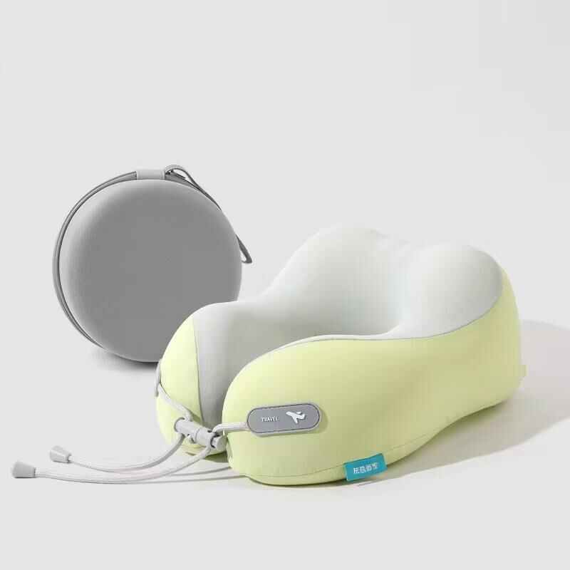 Cooling Memory Foam Neck Pillow for Travel-U-Shaped Ergonomic Travel Pillow for Adults,Flight Neck Pillow with Portable Case,Breathable Ice Silk Cover,Slow Rebound Support for Airplane,Car