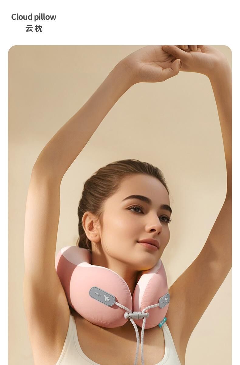 Cooling Memory Foam Neck Pillow for Travel-U-Shaped Ergonomic Travel Pillow for Adults,Flight Neck Pillow with Portable Case,Breathable Ice Silk Cover,Slow Rebound Support for Airplane,Car