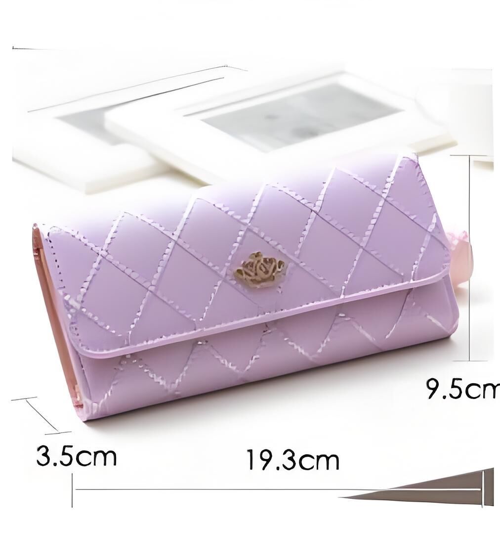 Christmas gift Women's Quilted Leather Wallet, Stylish Long Clutch with Heart Accent, for Cards & Cash Organization（yellow）