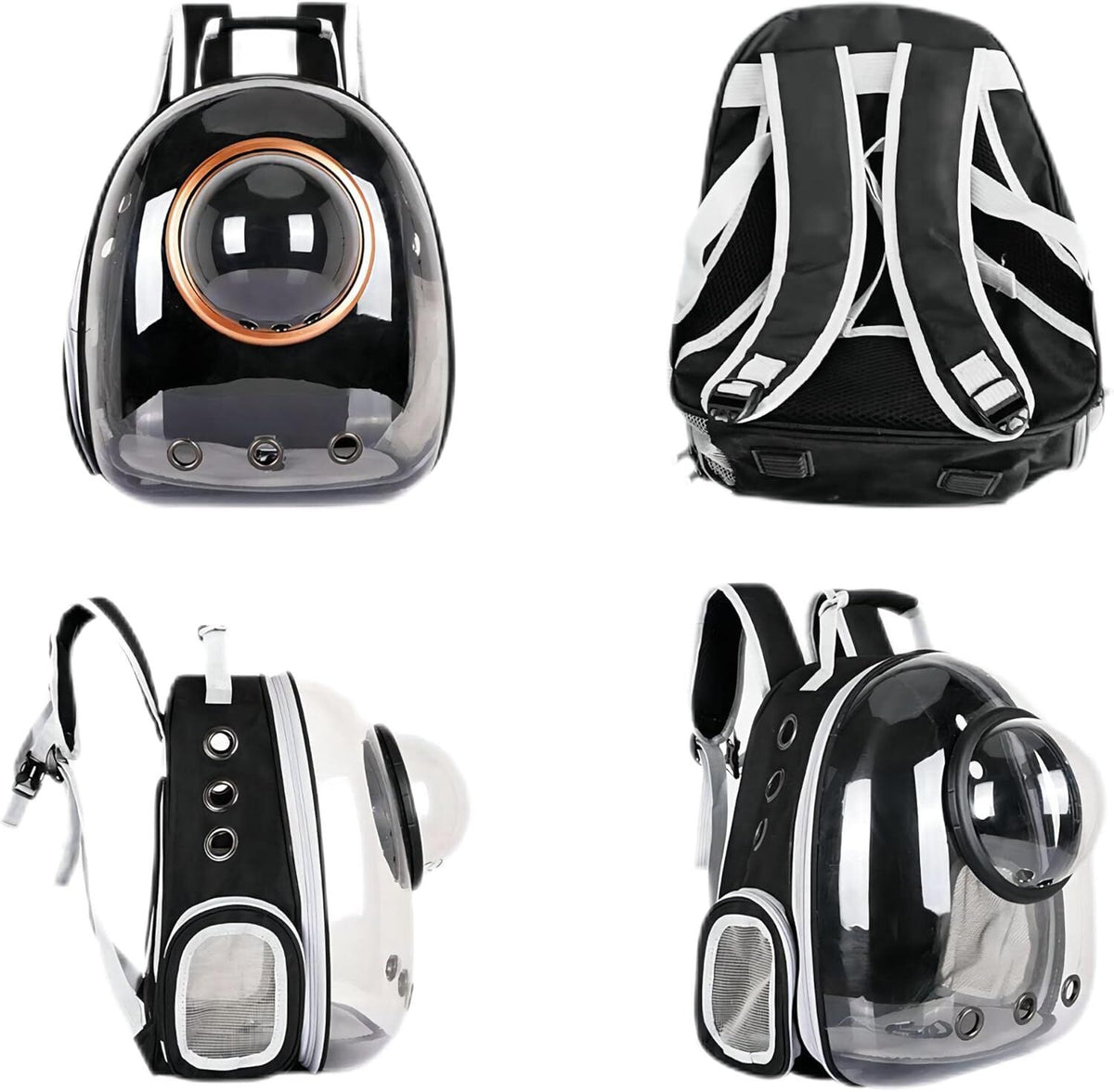 Pet Space Capsule Backpack, Small Medium Cat Puppy Dog Carrier, Transparent Breathable Heat Proof, Pet Carrier for Travel Hiking Walking Camping, Grey